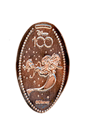 DR0213 Vending Style Hand-Crank Penny Press Machine Disney 100 Years of Wonder The Little Mermaid's Ariel and Flounder pressed penny image.