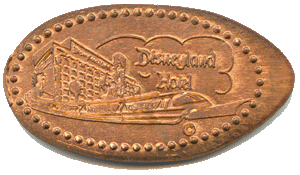 The Disneyland Hotel Monorail Pressed Penny, DR0010 Do you remember when  the monorail stopped at the Hotel?