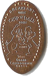 Chip N Dale 2001  pressed penny elongated coin