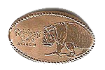 DR0027 RAINFOREST CAFE ANAHEIM hippopotamus squashed penny image. 