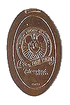 DR0043 RETIRED 2001 OFFICIAL DISNEYANA CONVENTION squashed penny image.  