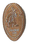 DR0052 RETIRED Disneyland Hotel Bellhop Goofy pressed penny image. 