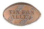 DR0058 RETIRED TIN PAN ALLEY logo pressed penny image. 
