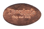 DR0126r DISNEYLAND ® RESORT, CHIP N DALE pressed penny stampback.