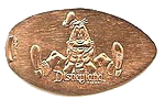 DR0154 Goofy chin on hands pressed penny. 