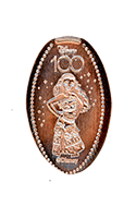 DR0215 Vending Style Hand-Crank Penny Press Machine Disney 100 Years of Wonder Moana pressed penny image. 