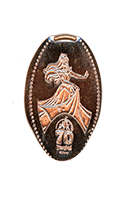 DR0261 Vending Style Penny Press Machine Princess Aurora Above a 70th Anniversary Logo, vertical Disneyland Resort 70th Anniversary pressed penny image. Located near Tortilla Jo's in Downtown Disney, Disneyland Resort, USA. First reported onstage by May 21, 2025. 
