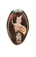 DR0262 Vending Style Penny Press Machine Sleeping Beauty Fairy Godmother Fauna, Above a 70th Anniversary Logo, vertical Disneyland Resort 70th Anniversary pressed penny image. Located near Tortilla Jo's in Downtown Disney, Disneyland Resort, USA. First reported onstage by May 21, 2025. 