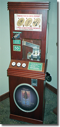 Disneyland's Grand Californian Hotel Penny Press Machine. Coin numbers DR0035-37