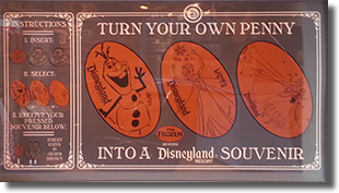 Anna & Elsa's Boutique Pressed Penny Machine Marquee sign DR0162-164 on July 22, 2015