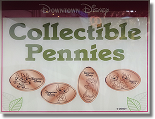 Marquee, Downtown Disney's Lilo and Stitch pressed pennies guide numbers DR0233-236 Spacesuit Stitch, Stitch, Lilo, Stitch & Angel.