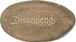 DS0012 Retired DISNEYLAND ® RESORT elongated nickel stampback.