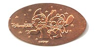 Picture of Stitch and Angel Hong Kong Disneyland Magical Coin Pressed Penny Machine Guide No. HKDL0902.