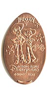 Picture of Hong Kong Disneyland pressed pennies or Magical Coin Souvenirs.