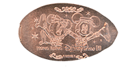 Minnie and Mickey Mouse HKDL 10th Anniversary Magical Coin pressed penny.