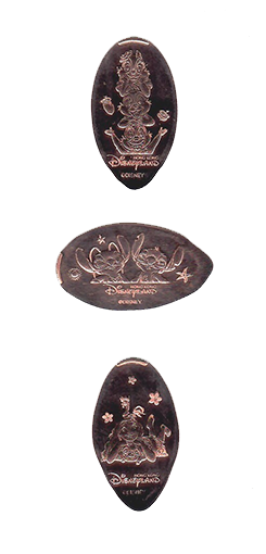 Hong Kong Disneyland Magical Coins #HKDL2607-9, Chip N Dale, Stitch and Moana Themed pressed souvenirs, Located Professor Porter's Trading Post inside Adventureland.  Reported September 5, 2026 by Alex L. in Hong Kong.