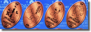 First Anniversary Shanghai Disneyland Resort pressed coins, second four.