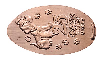 Patch the Dalmatian Puppy, Tokyo Disneyland 25th Anniversary medal or pressed penny coin.