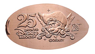 Pirate Minnie Tokyo Disneyland 25th Anniversary medal or pressed penny coin.