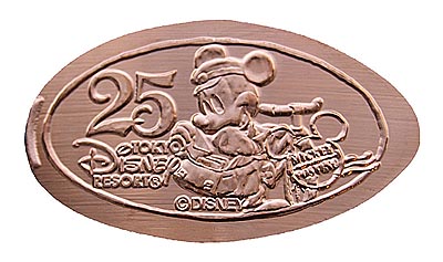 Mickey Tokyo Disneyland 25th Anniversary medal or pressed penny coin.