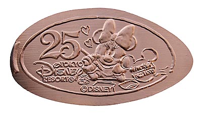Minnie Tokyo Disneyland 25th Anniversary medal or pressed penny coin.
