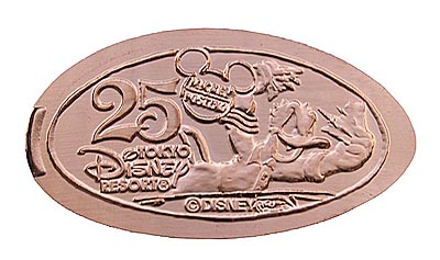 Donald Tokyo Disneyland 25th Anniversary medal or pressed penny coin.