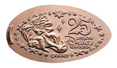 Ariel Tokyo Disneyland 25th Anniversary medal or pressed penny coin.