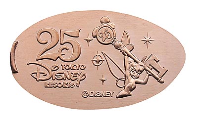 Tinker Bell Tokyo Disneyland 25th Anniversary medal or pressed penny coin.