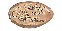 MICKEY 2003 Tokyo Disneyland Pressed Penny Picture