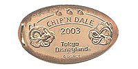 CHIP ’N DALE 2003 Tokyo Disneyland Pressed Penny Picture