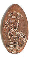 Click to zoom this  2004, Bambi and Thumper Tokyo Disneyland Pressed Penny or Nickel souvenir medal