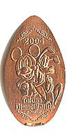 Click to zoom this 2004, Mickey Mouse and Pluto Tokyo Disneyland Pressed Penny or Nickel souvenir medal