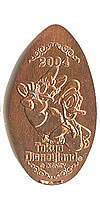 Click to zoom this 2004, Donald and Daisy Tokyo Disneyland Pressed Penny or Nickel souvenir medal