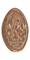 Kabuki Mickey Tokyo Disneyland Pressed Penny or Nickel souvenir medal