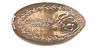 CHRISTMAS 2004, Pooh in Santa cap Tokyo Disneyland Pressed Penny or Nickel souvenir medal