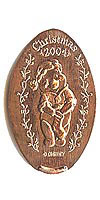 CHRISTMAS 2004, Pooh Tokyo Disneyland Pressed Penny or Nickel souvenir medal