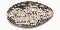 2005, Stitch Tokyo Disneyland Pressed Penny or Nickel souvenir medal