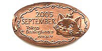 2005 SEPTEMBER  Tokyo Disneyland Pressed Penny or Nickel souvenir medal
