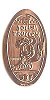 JOLLY TROLLY Mickey  Tokyo Disneyland Pressed Penny or Nickel souvenir medal