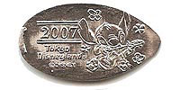 2007, StitchTokyo Disneyland Pressed Penny or Nickel souvenir medal