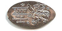 2007, Stitch Tokyo Disneyland Pressed Penny or Nickel souvenir medal