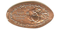Click to zoom this Tokyo Disneyland 2007 FEBRUARY Pressed Penny or Nickel souvenir medal