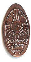 Sunburst Mickey Mouse  Tokyo Disneyland Pressed Penny or Nickel souvenir medal