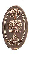 Palm Tree, PALM & FOUNTAIN TERRACE HOTEL Tokyo Disneyland Pressed Penny Picture