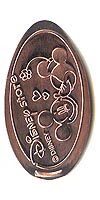 Tokyo Disneyland Resort Disney Store Mickey and Minnie kiss Pressed Penny Medal TDR Guide Number TDR135