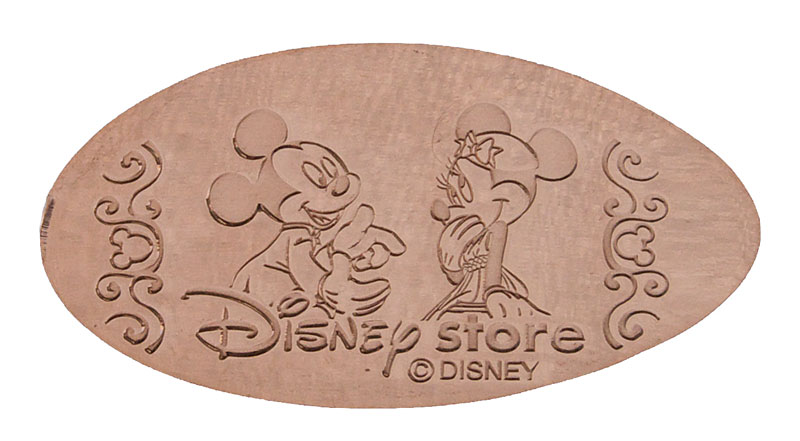 Mickey and Minnie pressed penny or medal, The Disney Store.