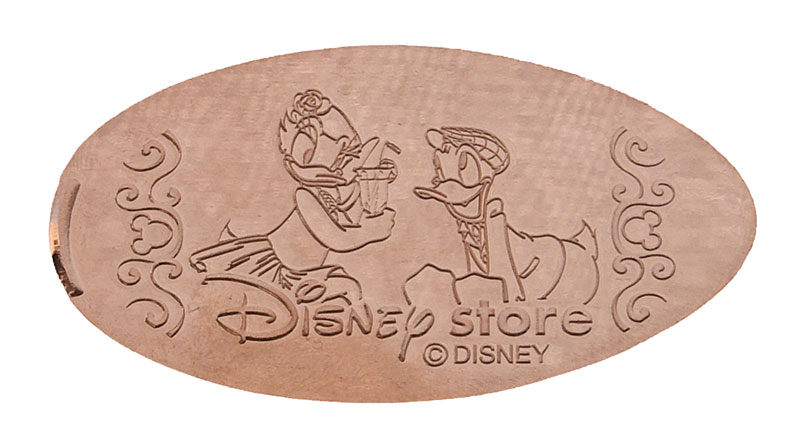 Daisy and Donald the Disney Store pressed penny or medal.