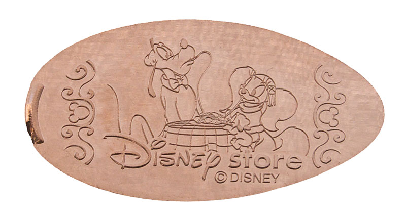 Pluto and Fifi The Disney Store, pressed penny or medal.
