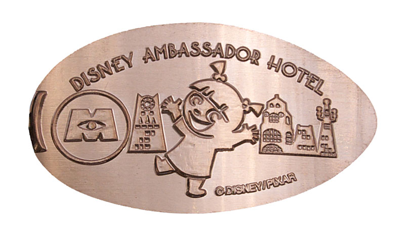 Boo from Monsters Inc. MiraCosta Hotel, Tokyo Disneyland pressed penny or medal