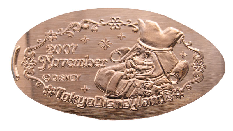 Tokyo Disneyland pressed penny medal Christmas 2007
